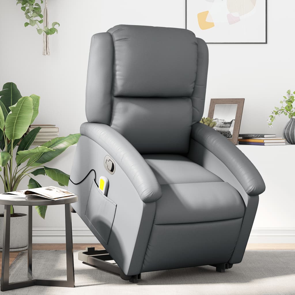 Fauteuil inclinable de massage Gris Similicuir - XIOS