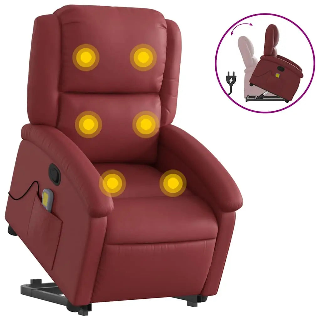 Fauteuil inclinable de massage Rouge bordeaux Similicuir - XIOS