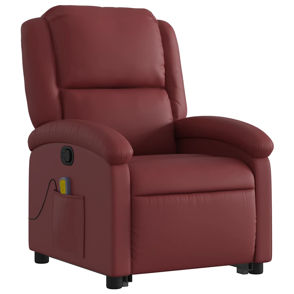 Fauteuil inclinable de massage Rouge bordeaux Similicuir - XIOS