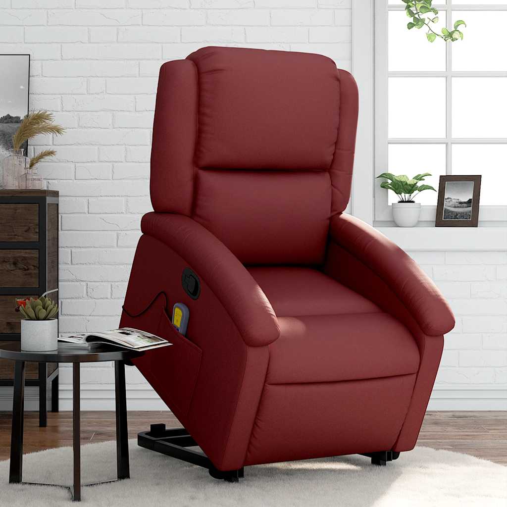 Fauteuil inclinable de massage Rouge bordeaux Similicuir - XIOS