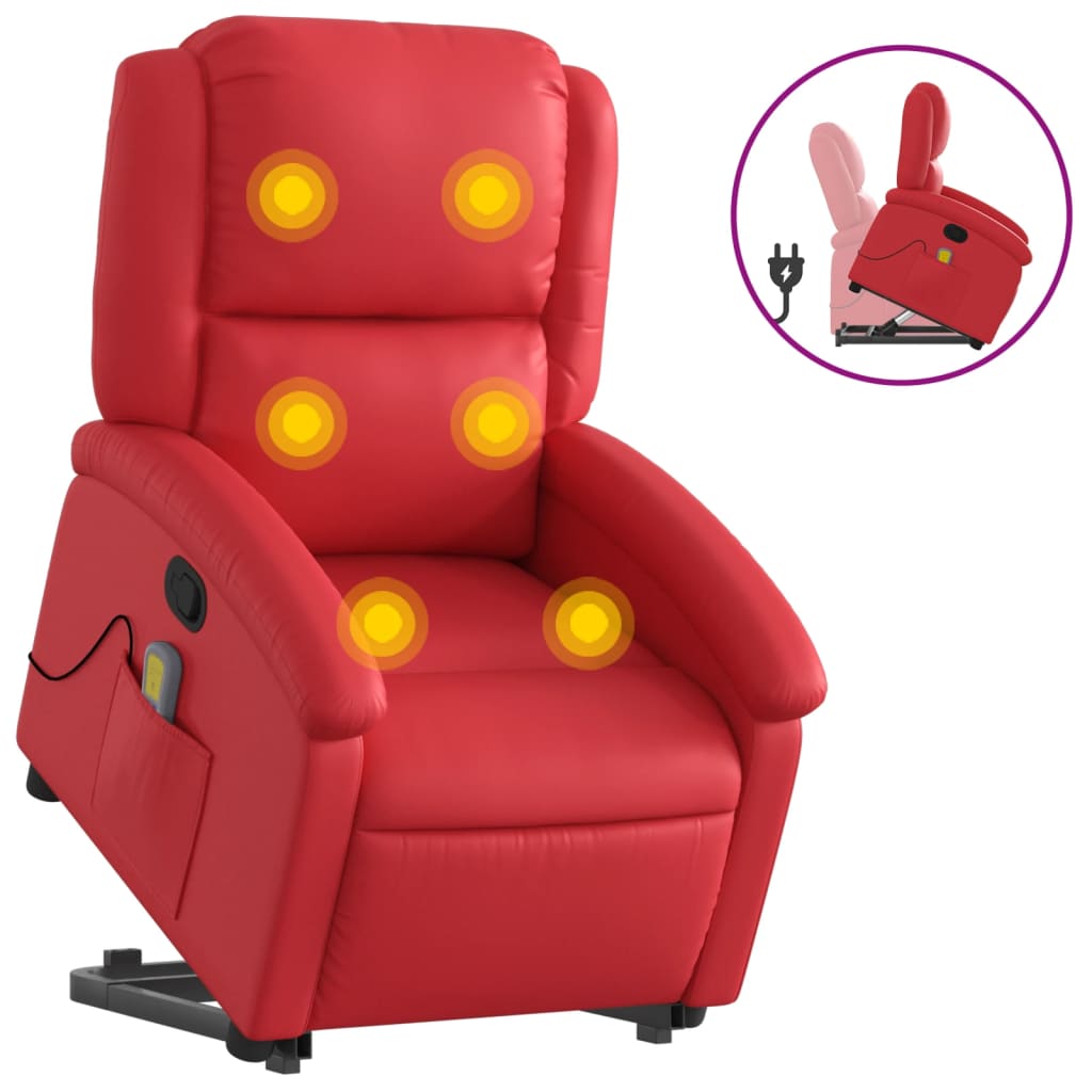 Fauteuil inclinable de massage Rouge Similicuir - XIOS