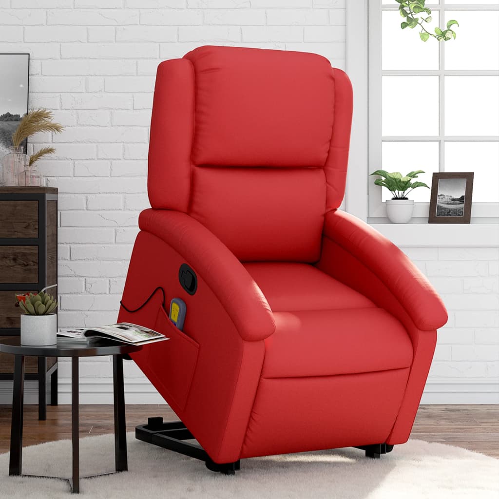 Fauteuil inclinable de massage Rouge Similicuir - XIOS