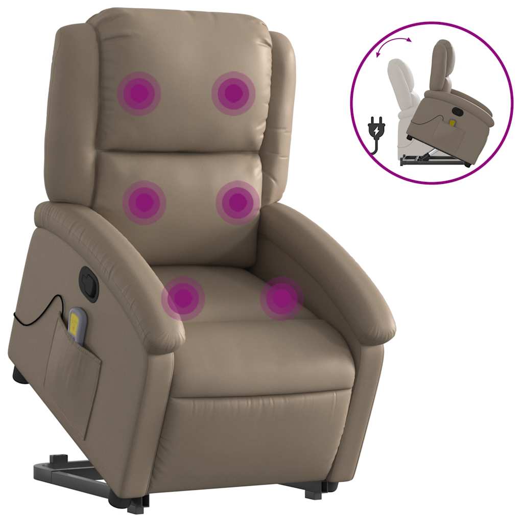 Fauteuil inclinable de massage Cappuccino Similicuir - XIOS