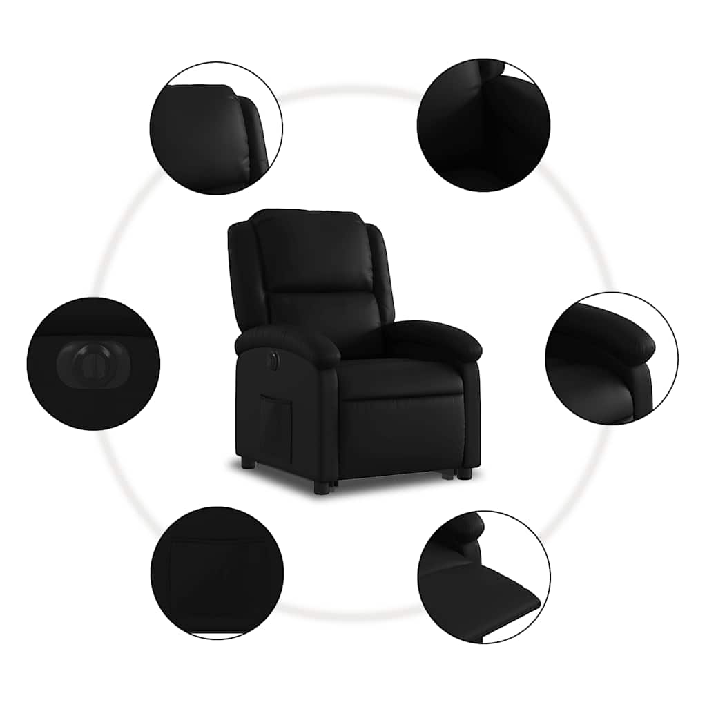 Fauteuil inclinable électrique noir similicuir - XIOS