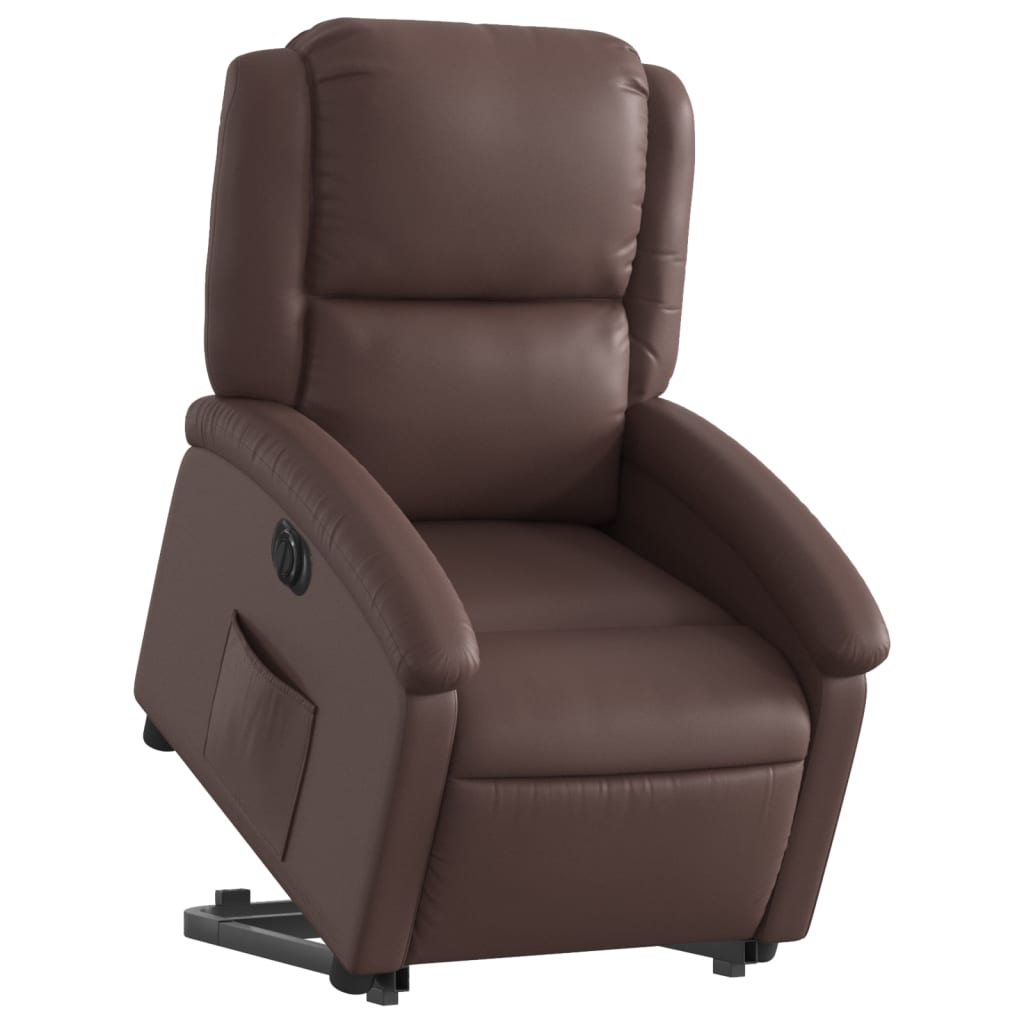 Fauteuil inclinable électrique marron similicuir - XIOS