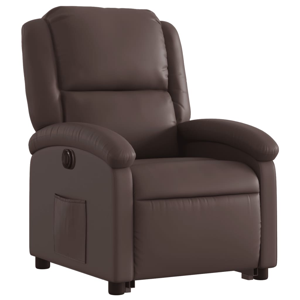 Fauteuil inclinable électrique marron similicuir - XIOS