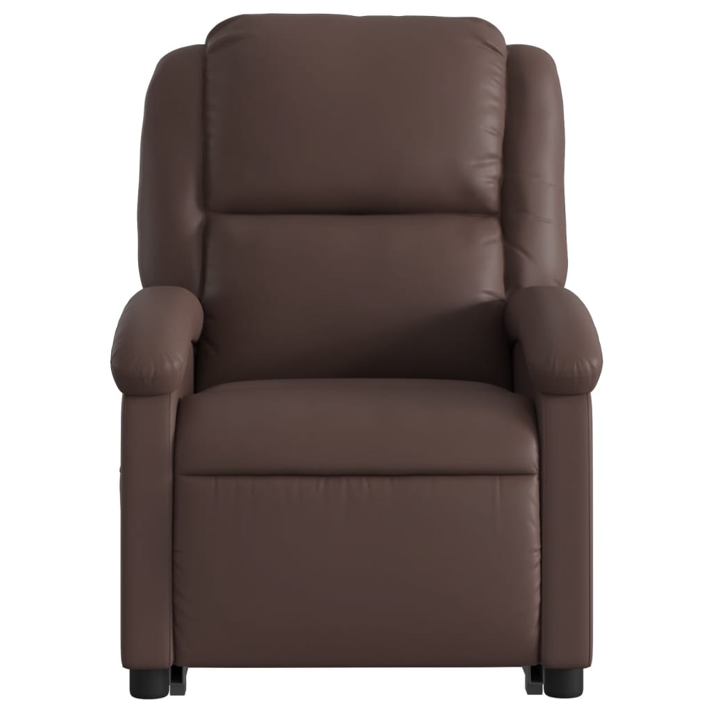 Fauteuil inclinable électrique marron similicuir