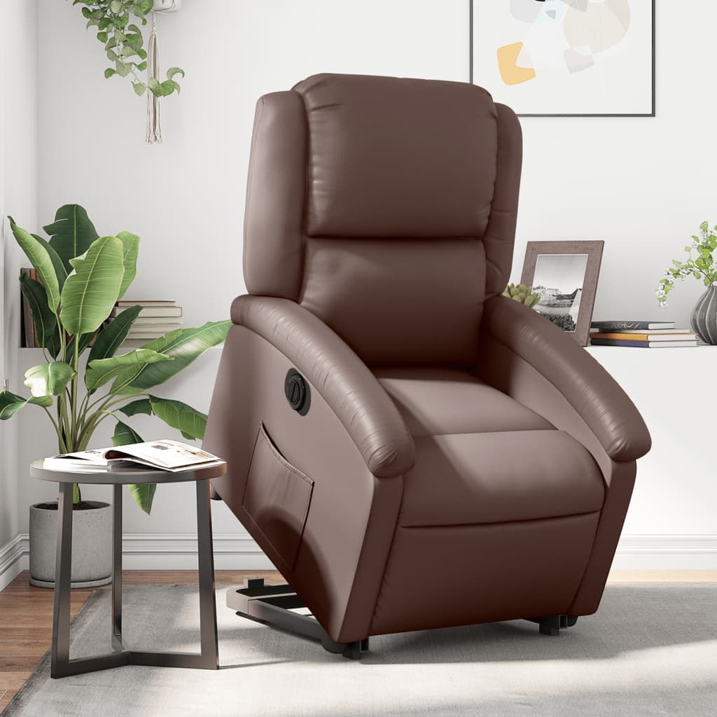 Fauteuil inclinable électrique marron similicuir - XIOS