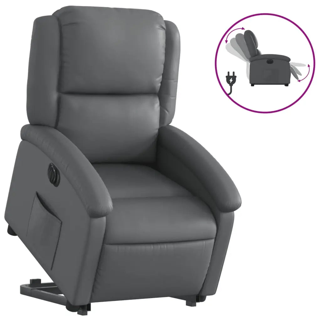 Fauteuil inclinable électrique gris similicuir - XIOS
