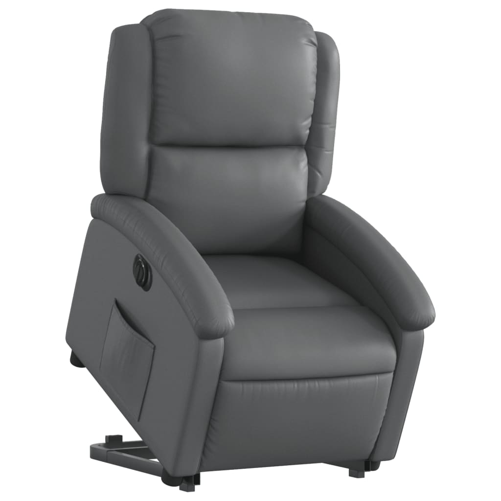 Fauteuil inclinable électrique gris similicuir