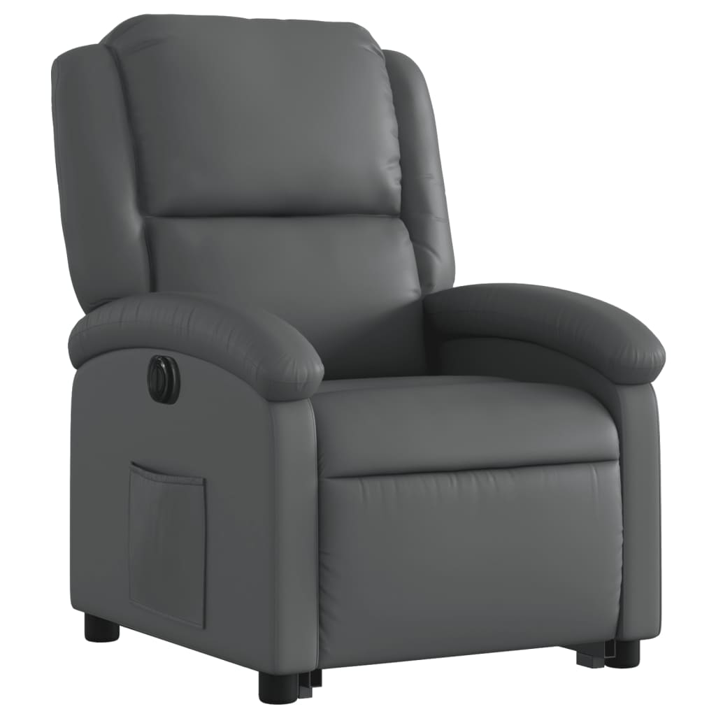 Fauteuil inclinable électrique gris similicuir - XIOS