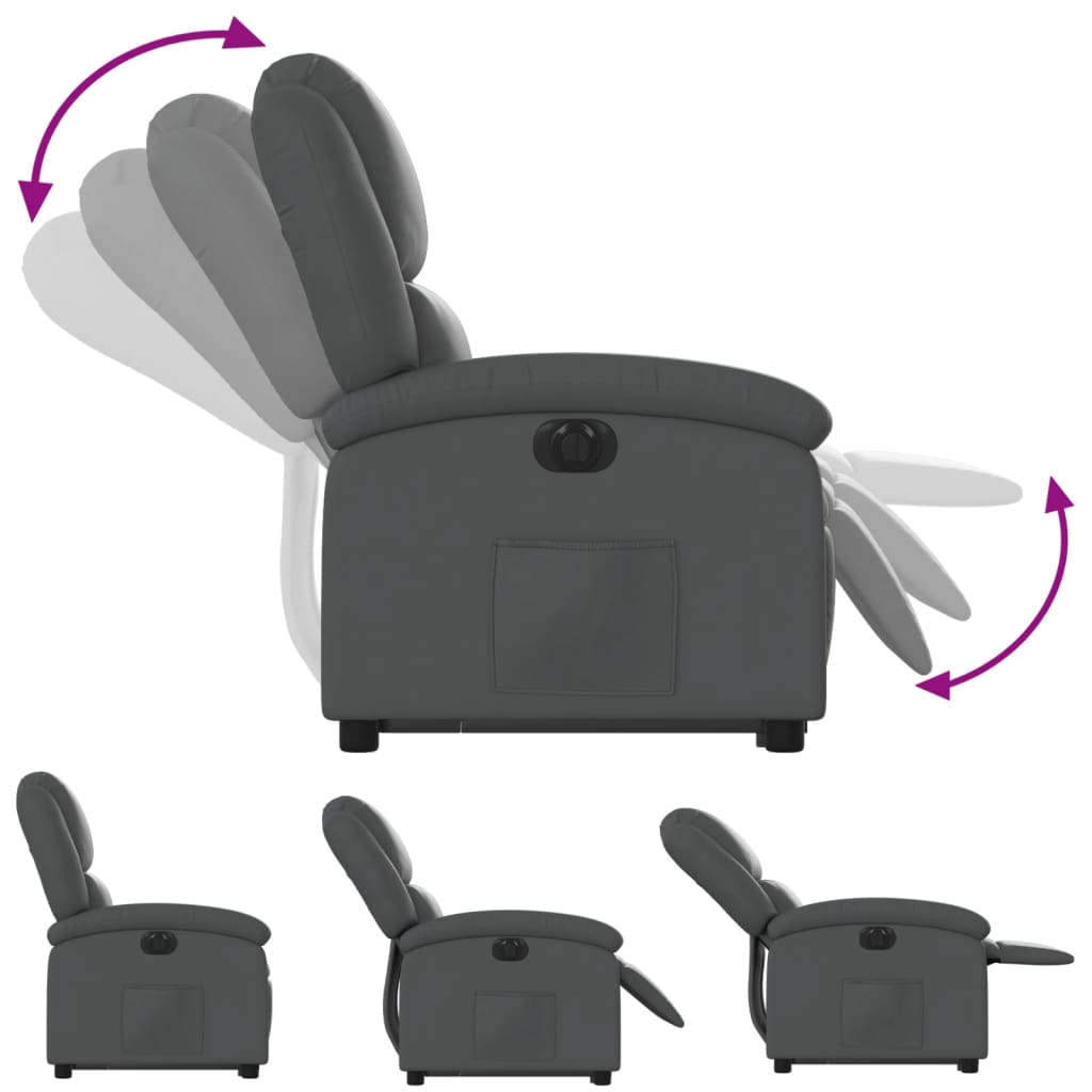 Fauteuil inclinable électrique gris similicuir - XIOS