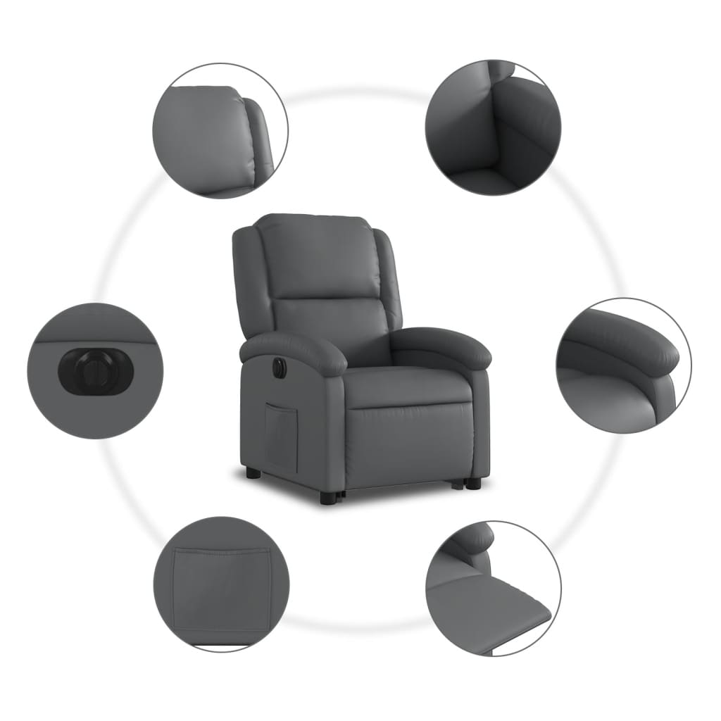 Fauteuil inclinable électrique gris similicuir - XIOS