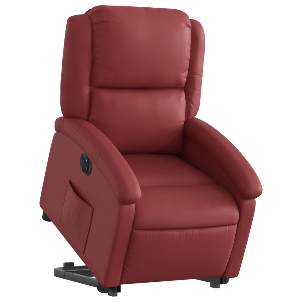 Fauteuil inclinable électrique rouge bordeaux similicuir - XIOS