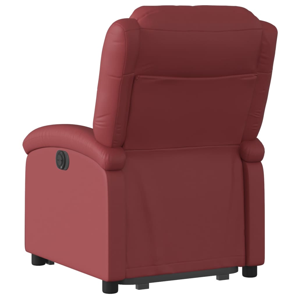 Fauteuil inclinable électrique rouge bordeaux similicuir - XIOS
