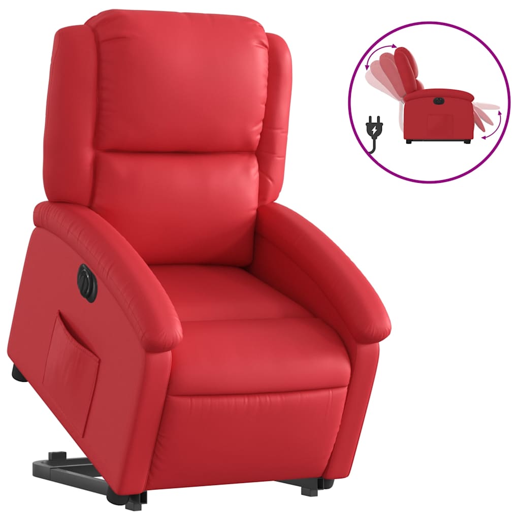 Fauteuil inclinable électrique rouge similicuir - XIOS