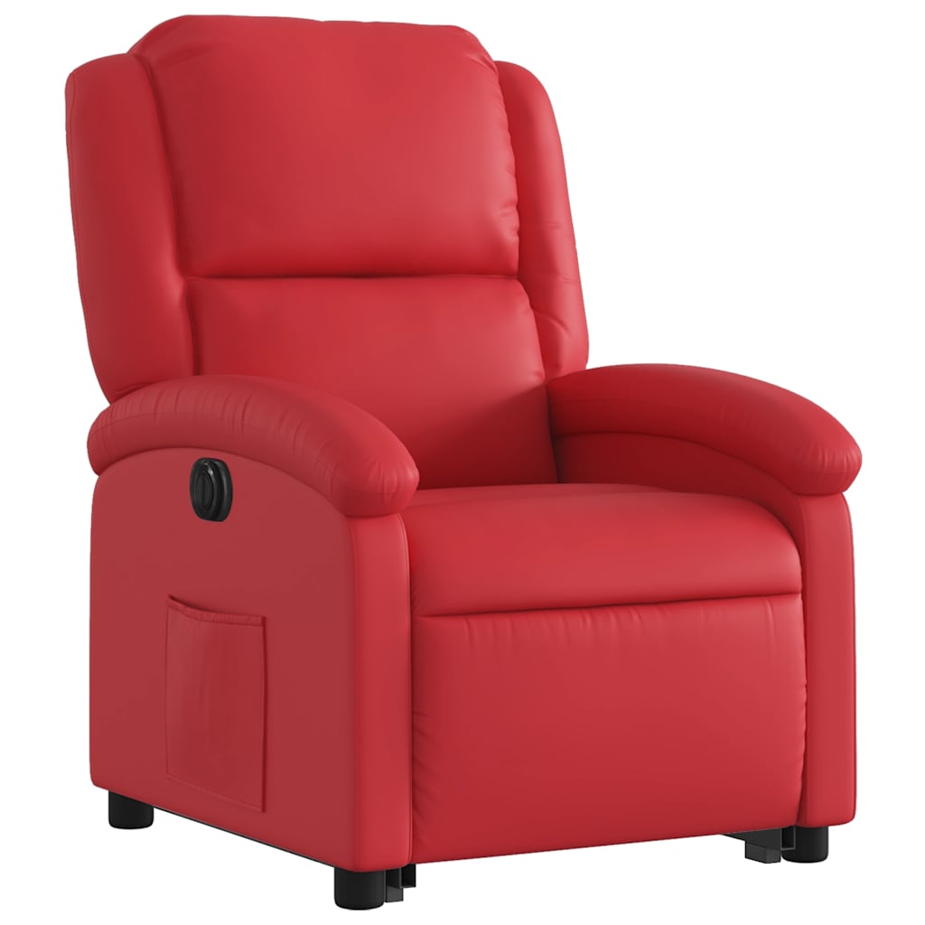 Fauteuil inclinable électrique rouge similicuir - XIOS