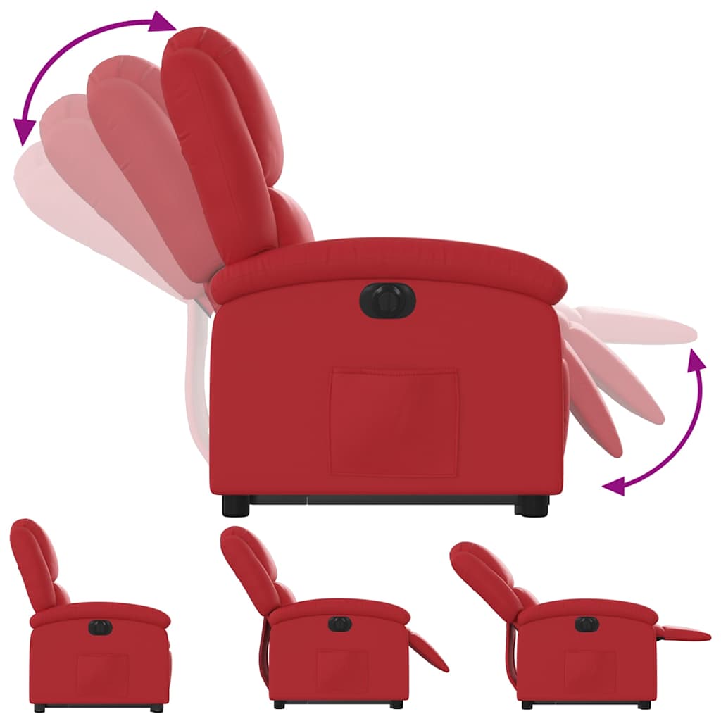 Fauteuil inclinable électrique rouge similicuir - XIOS