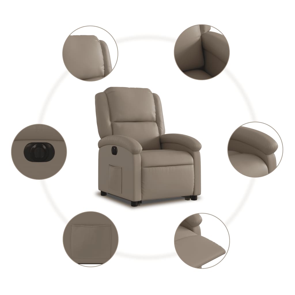 Fauteuil inclinable électrique cappuccino similicuir - XIOS