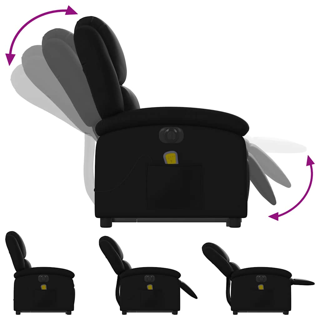 Fauteuil inclinable de massage électrique noir similicuir - XIOS