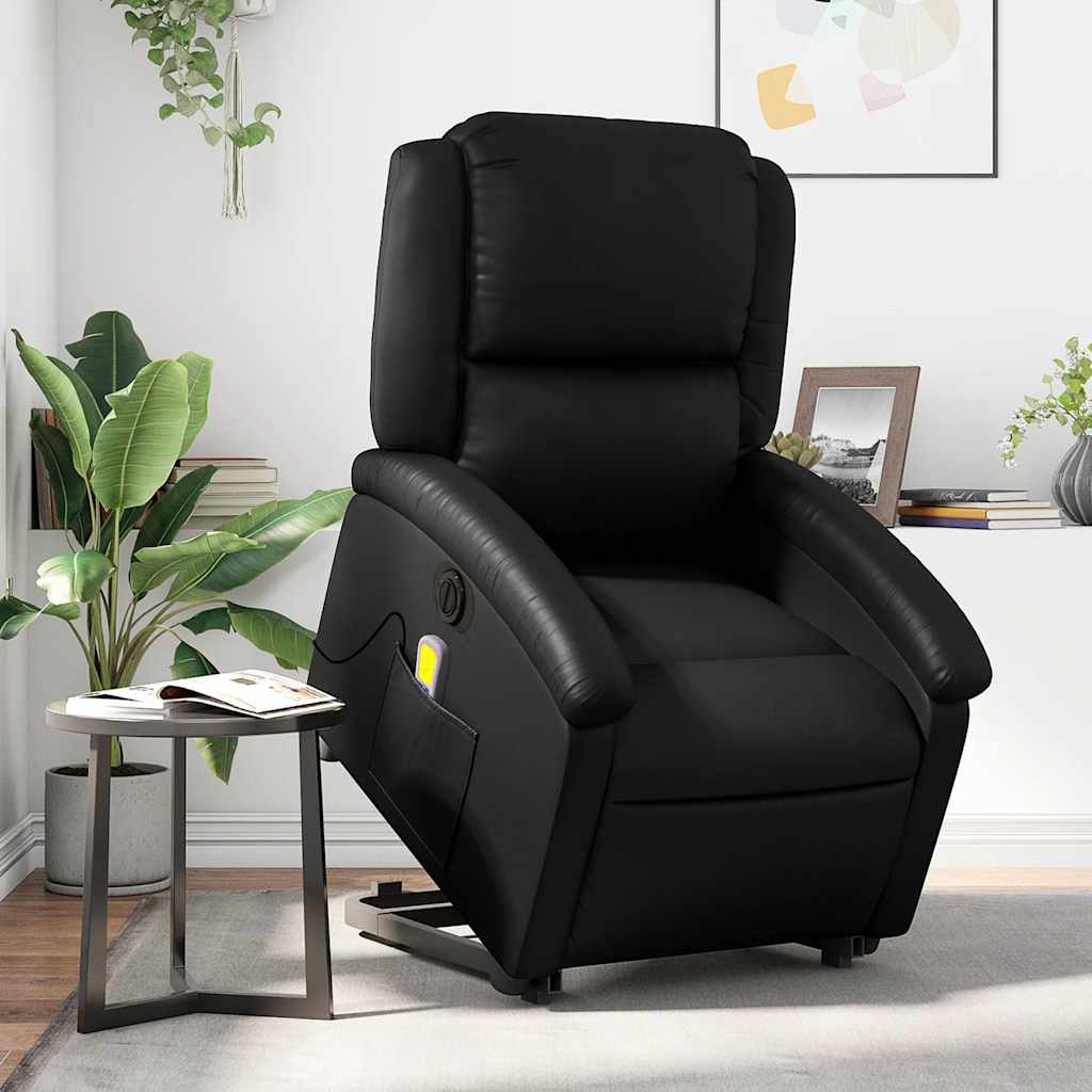 Fauteuil inclinable de massage électrique noir similicuir - XIOS