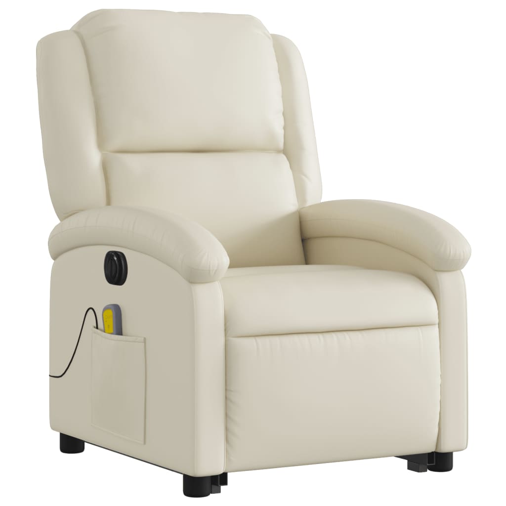 Fauteuil inclinable de massage électrique crème similicuir - XIOS