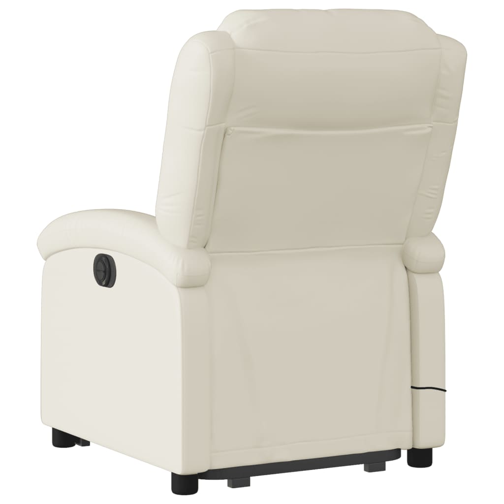 Fauteuil inclinable de massage électrique crème similicuir - XIOS