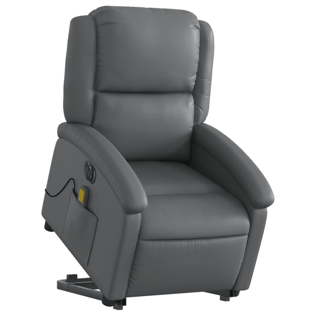 Fauteuil inclinable de massage électrique gris similicuir - XIOS