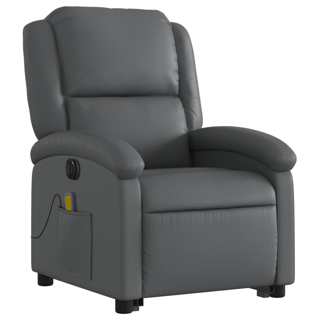 Fauteuil inclinable de massage électrique gris similicuir - XIOS