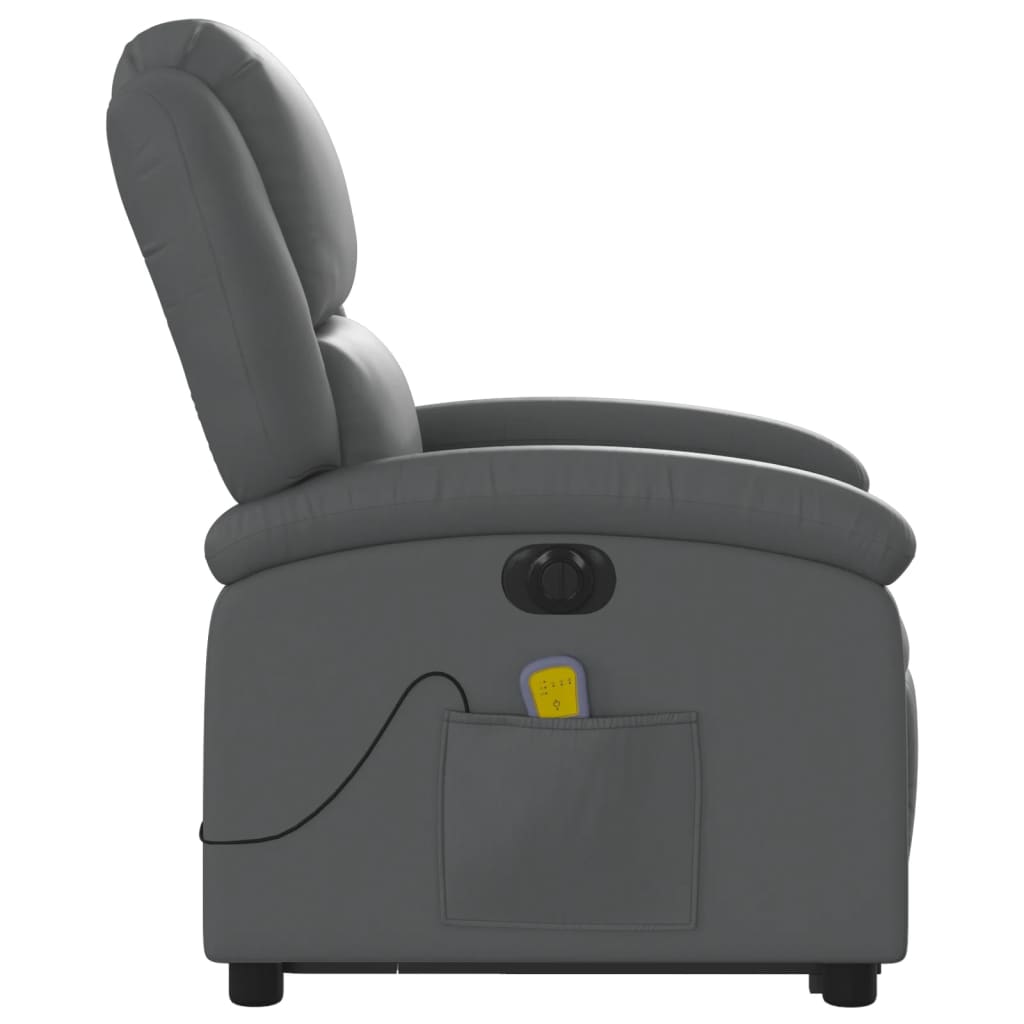 Fauteuil inclinable de massage électrique gris similicuir - XIOS