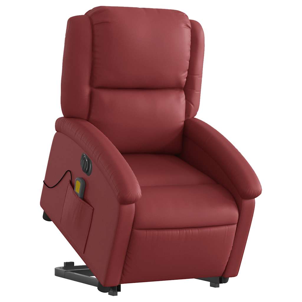 Fauteuil inclinable de massage électrique rouge bordeaux