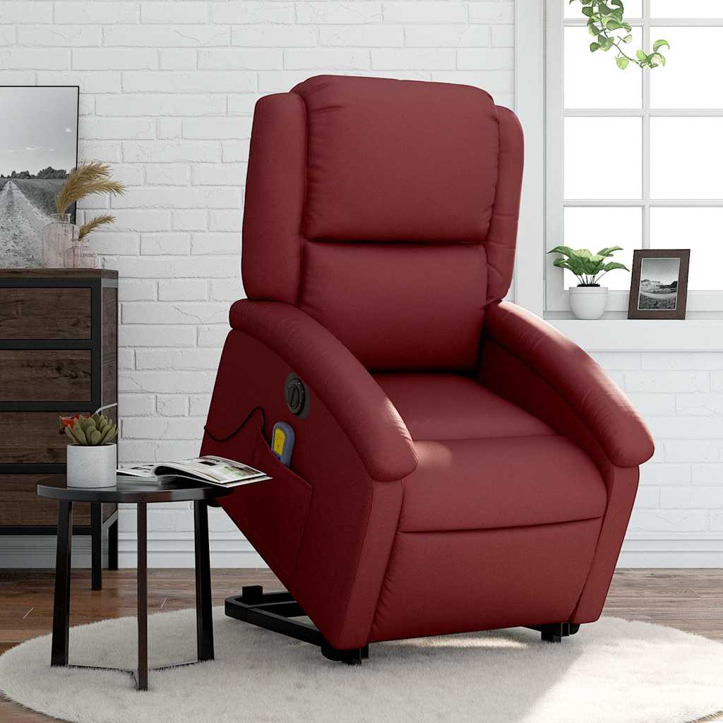 Fauteuil inclinable de massage électrique rouge bordeaux - XIOS