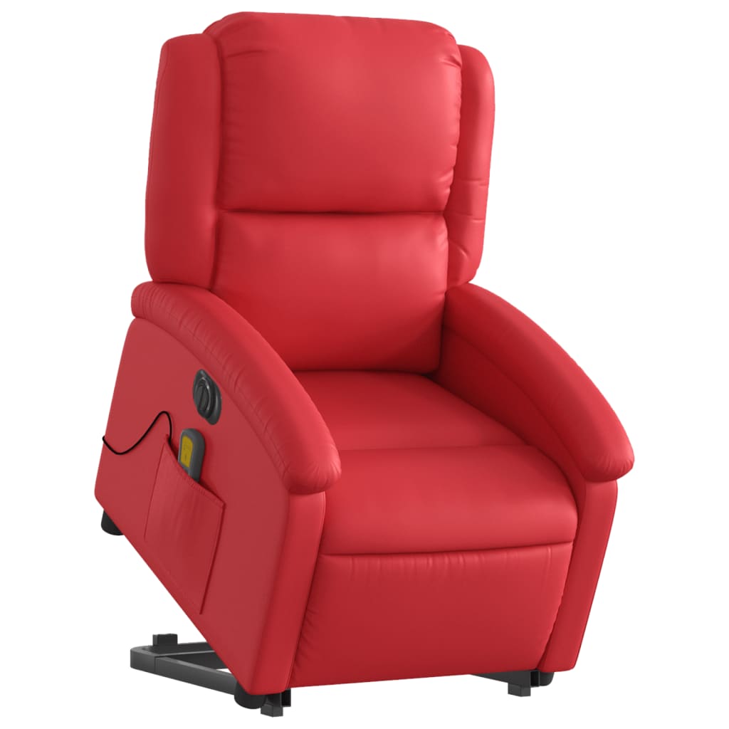 Fauteuil inclinable de massage électrique rouge similicuir - XIOS