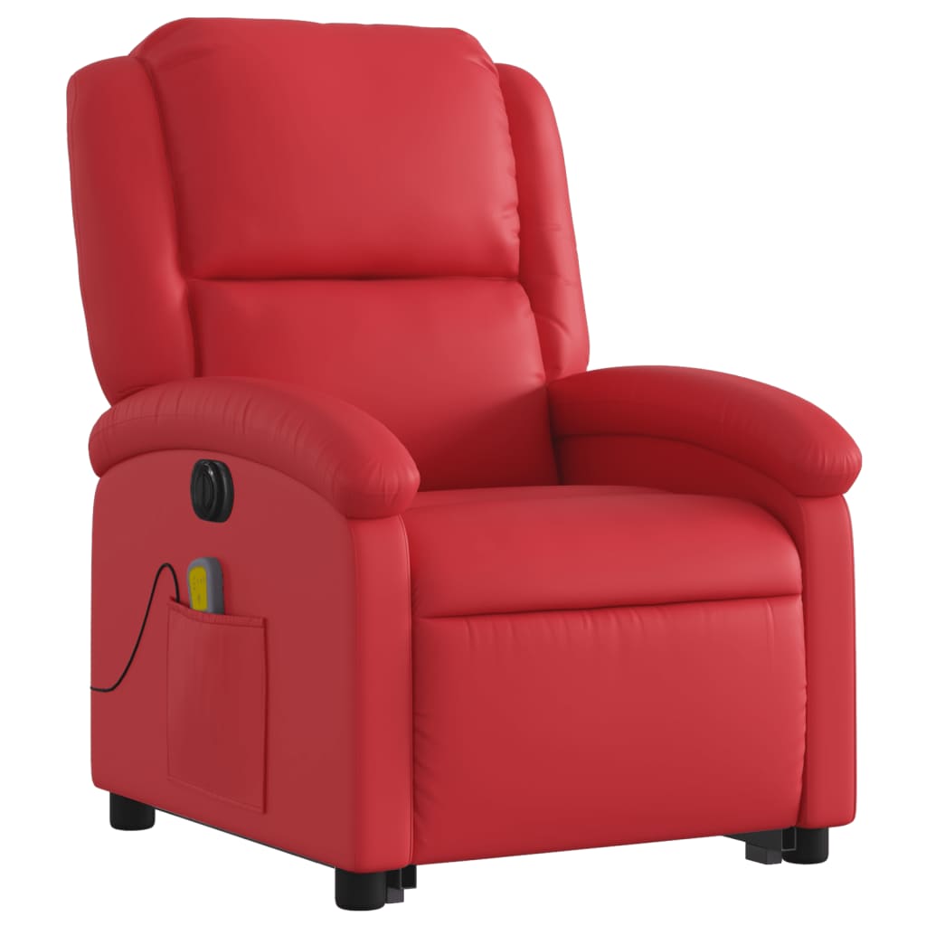 Fauteuil inclinable de massage électrique rouge similicuir - XIOS