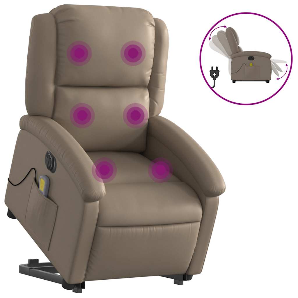 Fauteuil inclinable de massage électrique cappuccino similicuir - XIOS