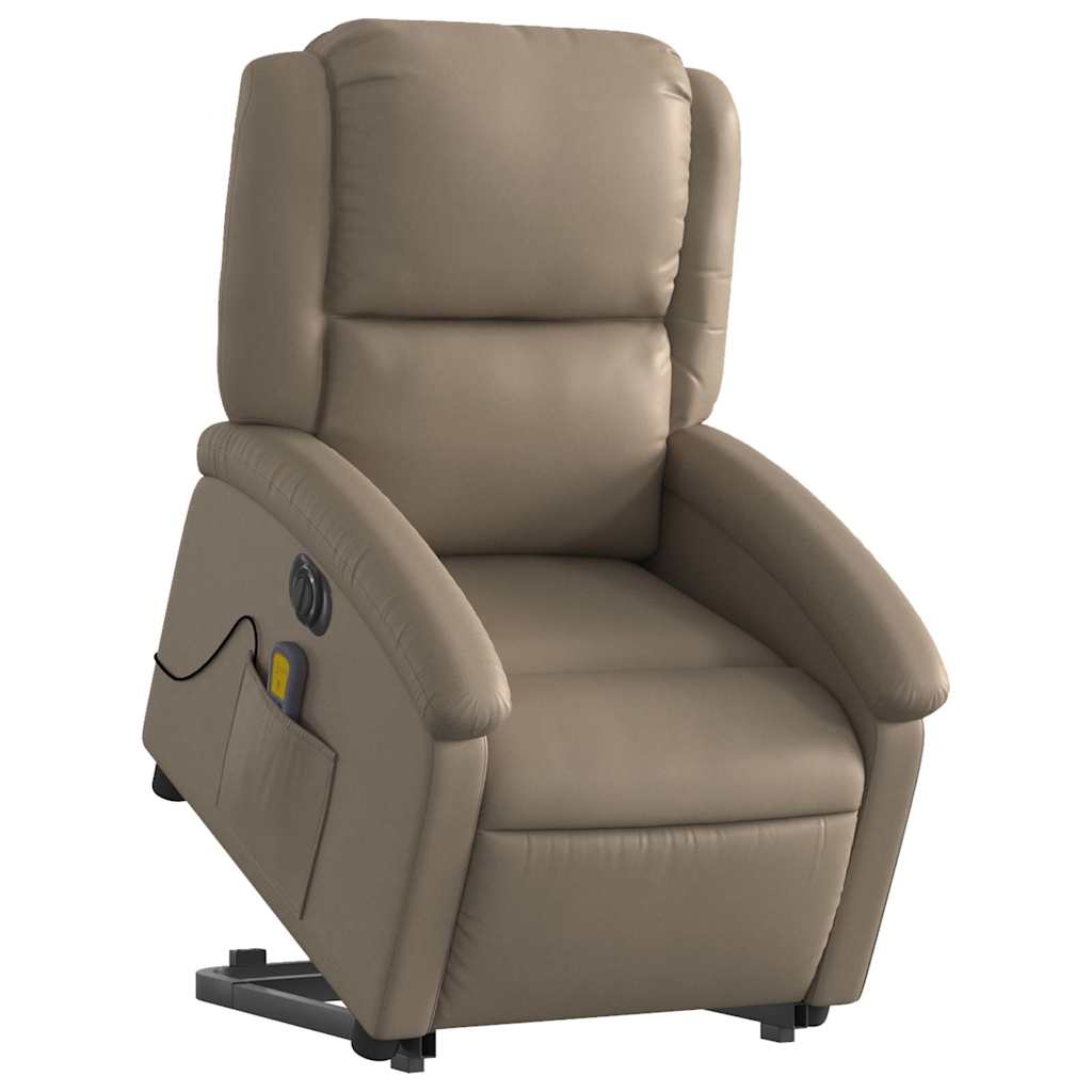 Fauteuil inclinable de massage électrique cappuccino similicuir - XIOS