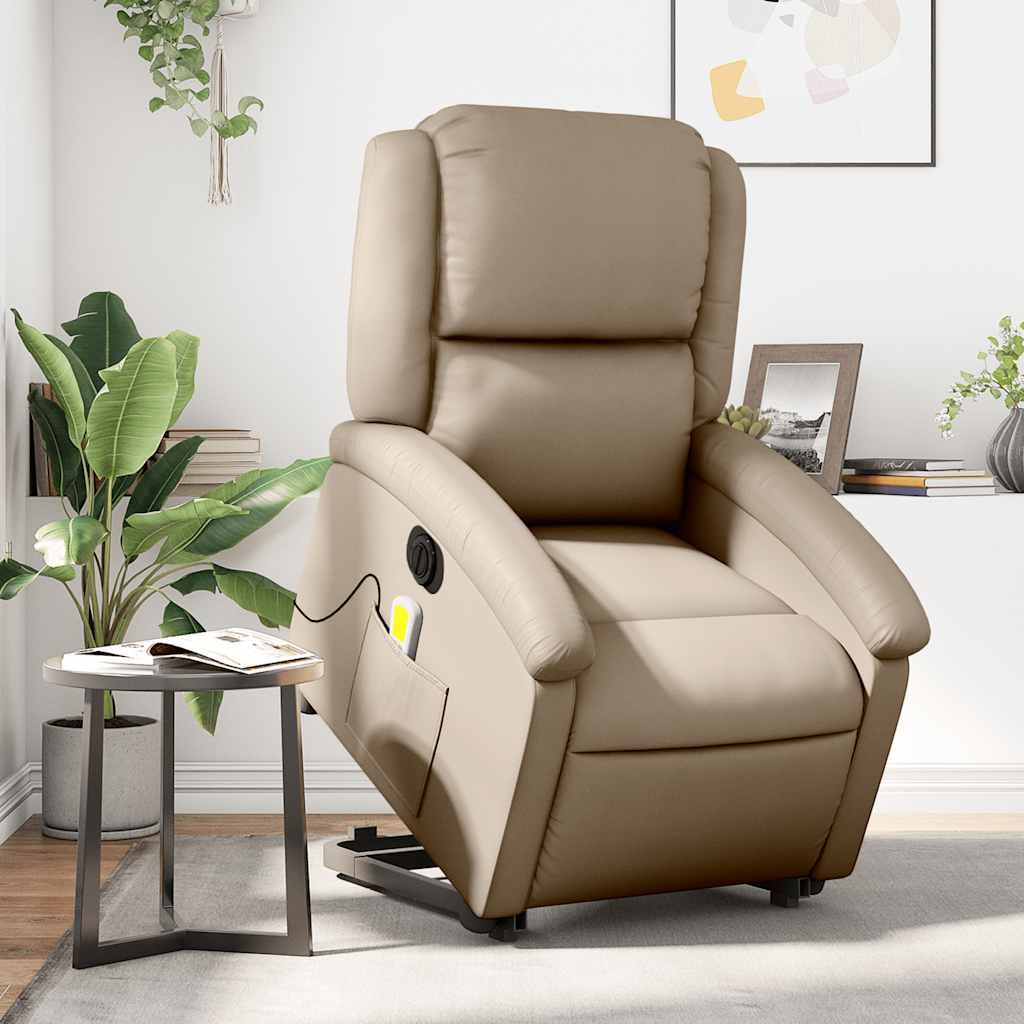 Fauteuil inclinable de massage électrique cappuccino similicuir - XIOS