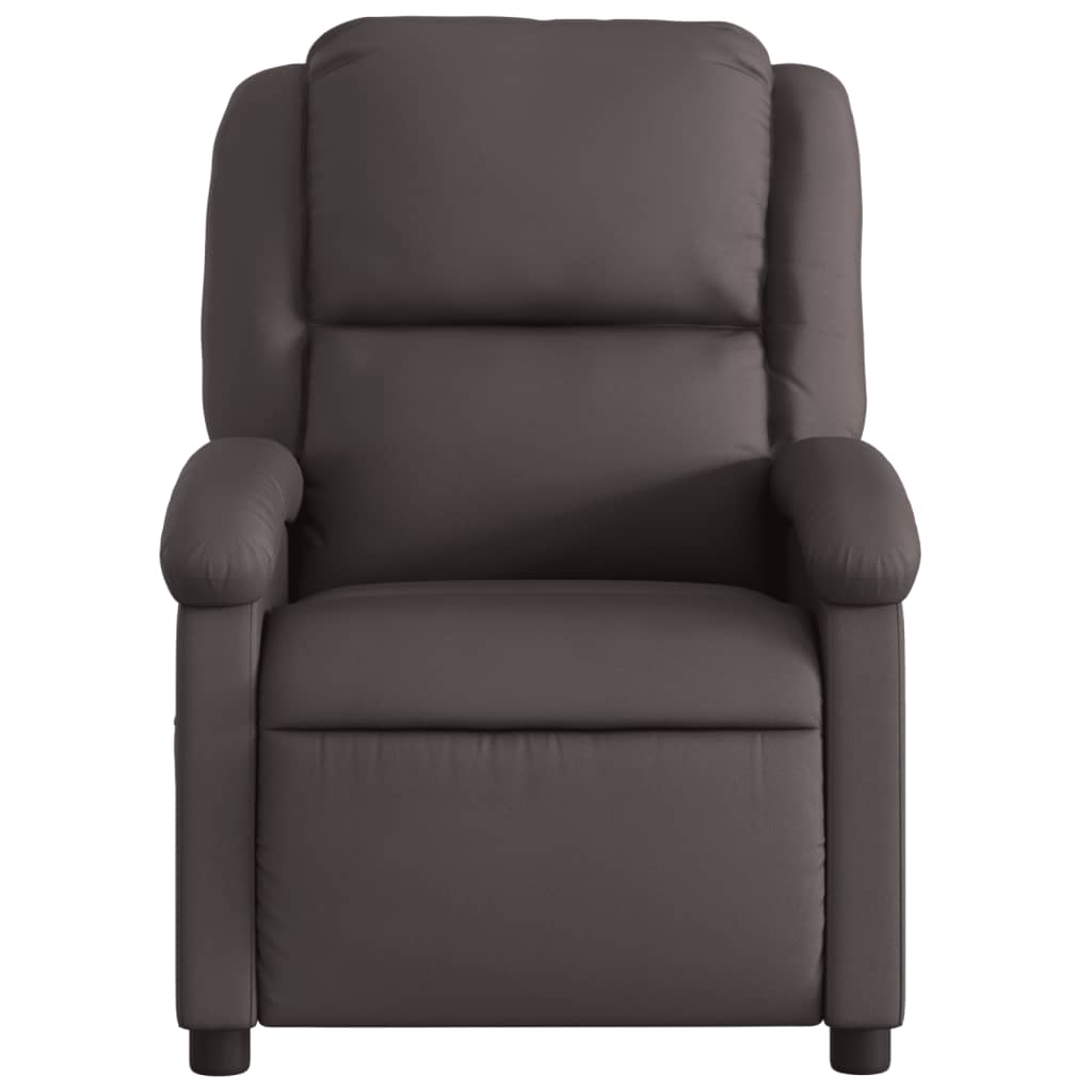 Fauteuil inclinable électrique marron foncé cuir véritable - XIOS