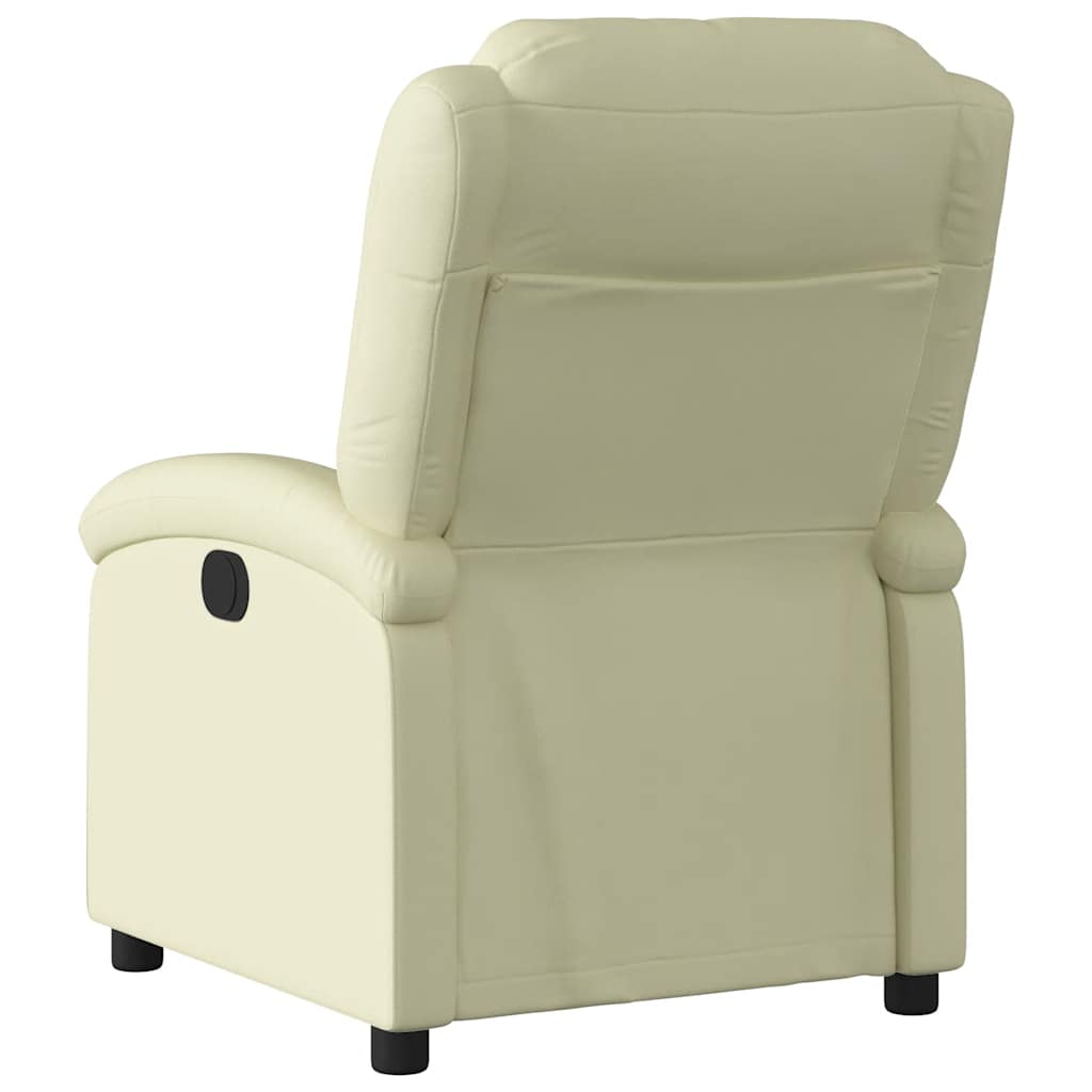 Fauteuil inclinable électrique crème cuir véritable - XIOS