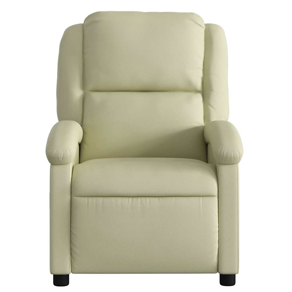 Fauteuil inclinable électrique crème cuir véritable - XIOS