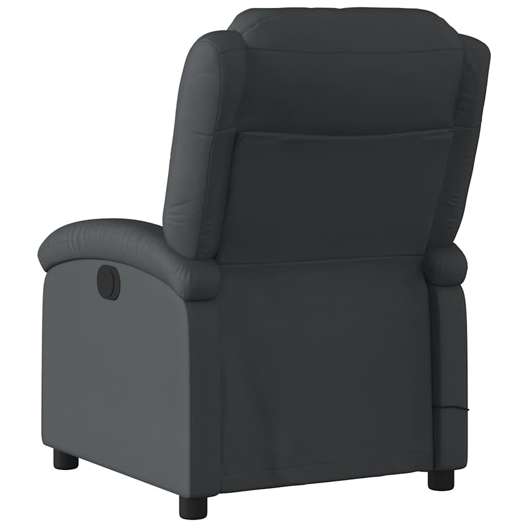 Fauteuil de massage inclinable électrique noir cuir véritable - XIOS