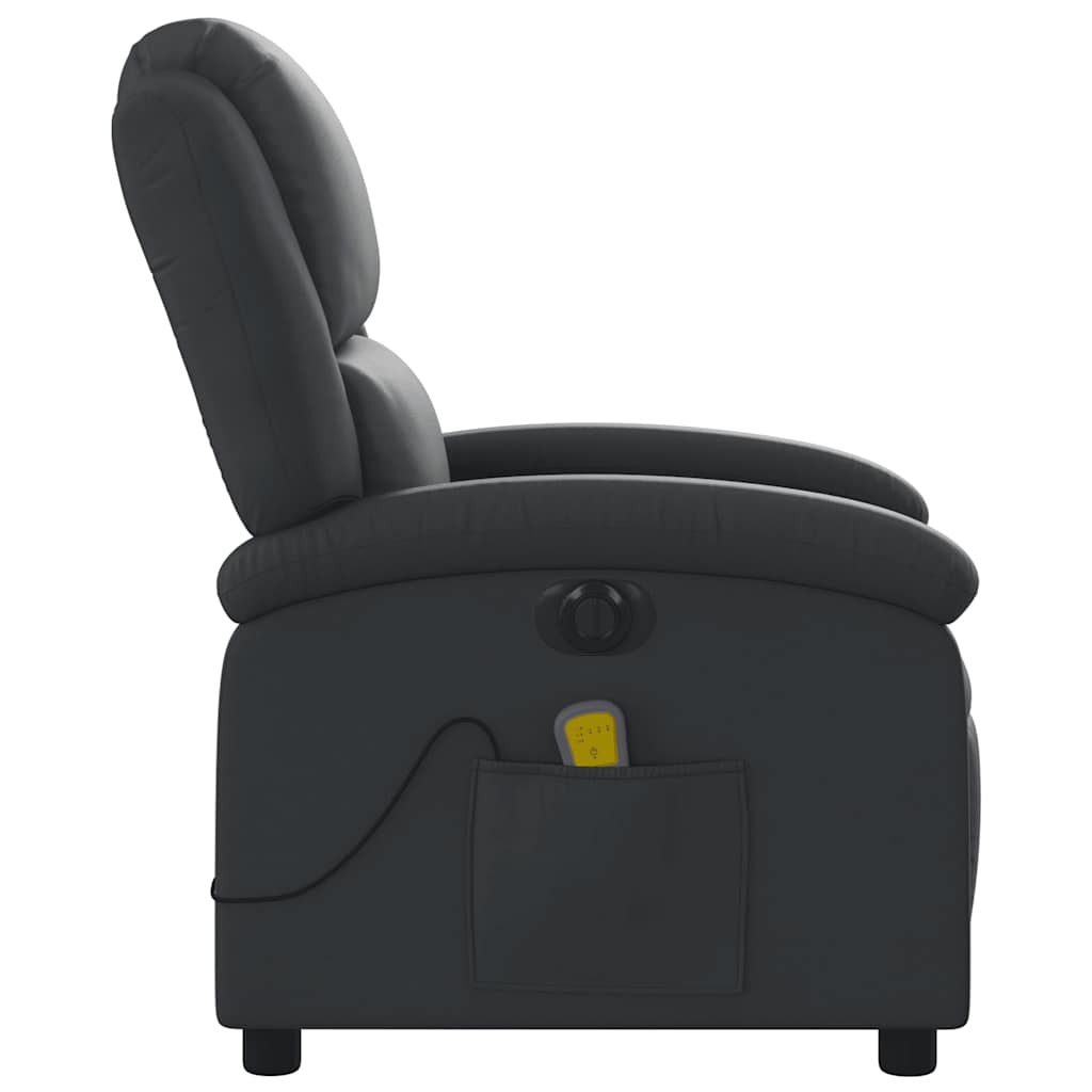 Fauteuil de massage inclinable électrique noir cuir véritable - XIOS