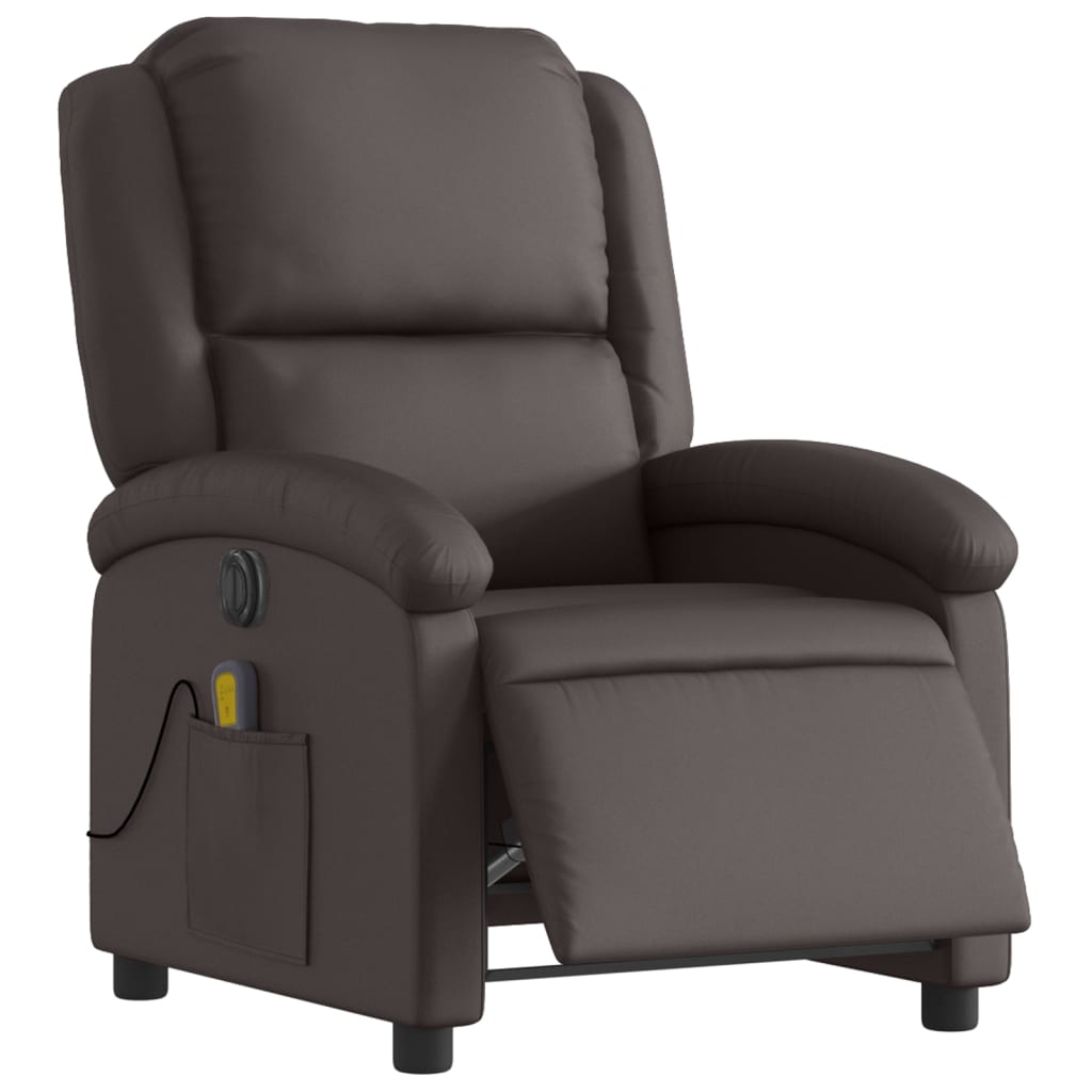 Fauteuil de massage inclinable électrique marron foncé - XIOS
