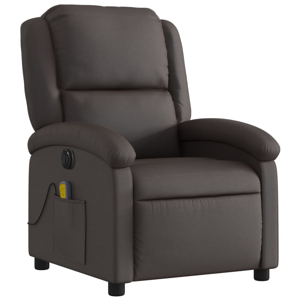 Fauteuil de massage inclinable électrique marron foncé - XIOS
