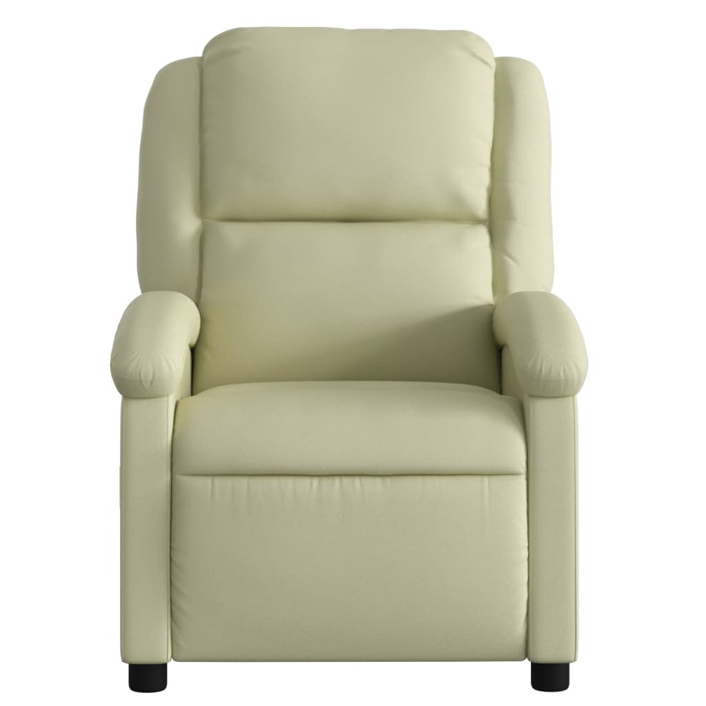 Fauteuil de massage inclinable électrique crème cuir véritable - XIOS