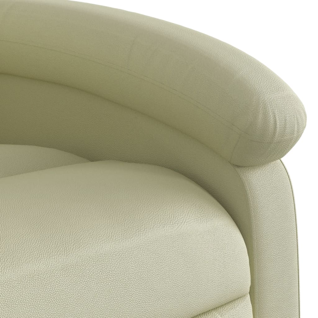 Fauteuil de massage inclinable électrique crème cuir véritable - XIOS