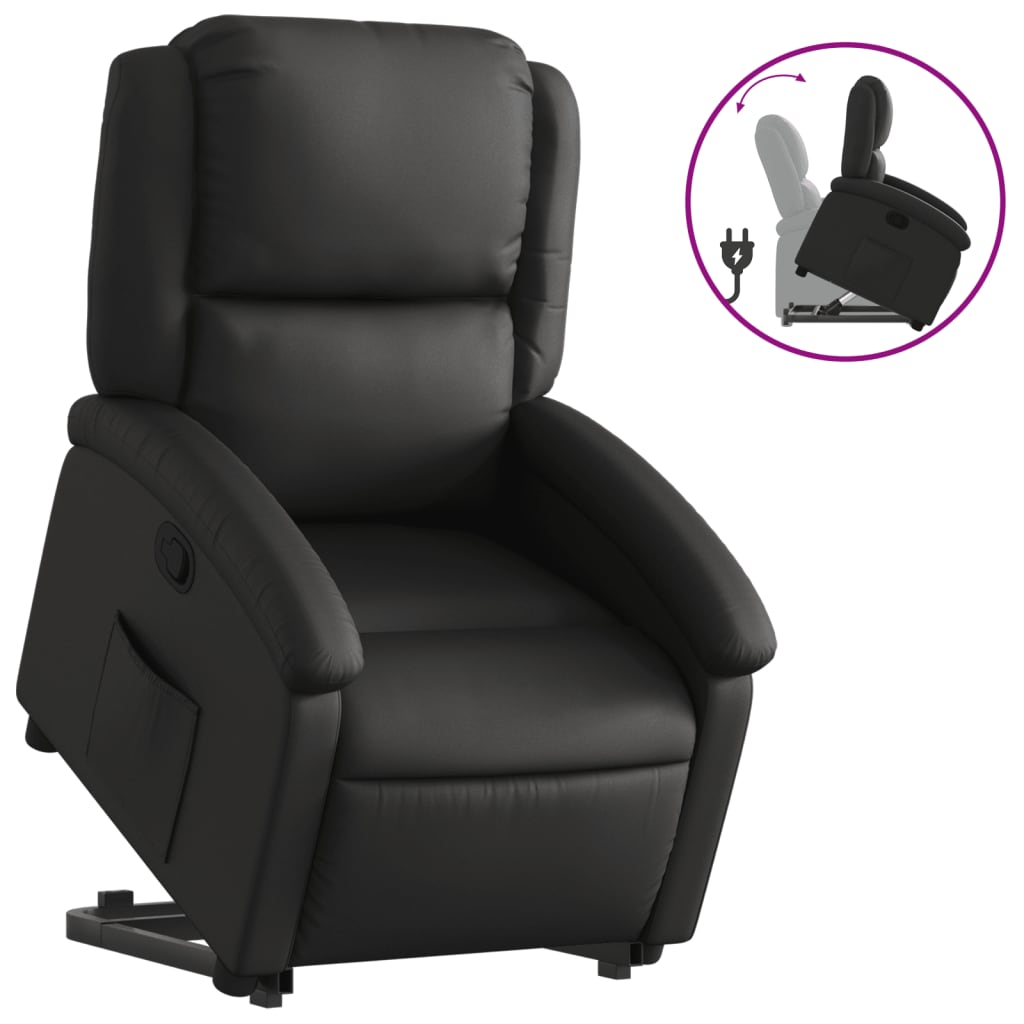 Fauteuil inclinable noir cuir véritable - XIOS