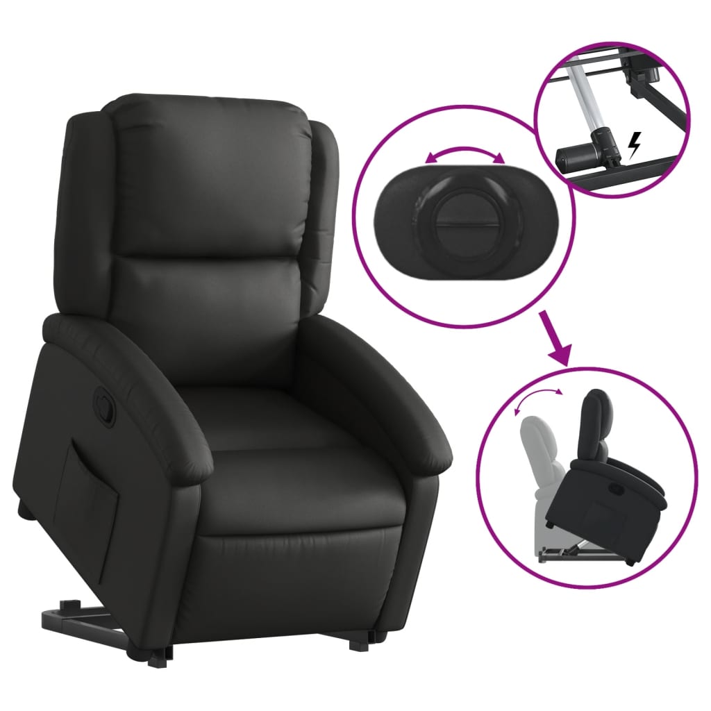 Fauteuil inclinable noir cuir véritable - XIOS