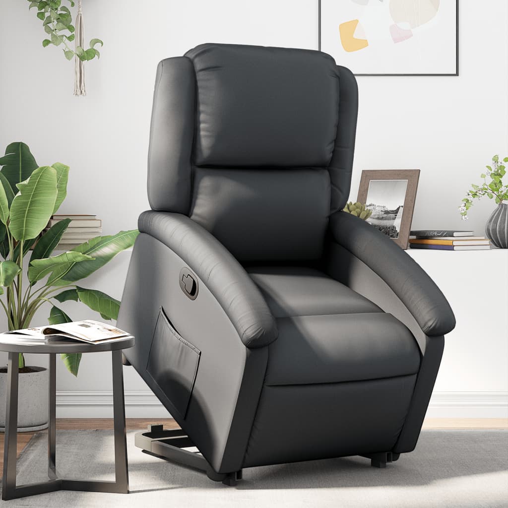 Fauteuil inclinable noir cuir véritable - XIOS