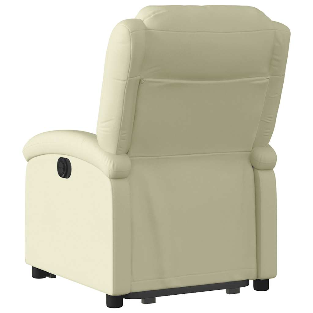 Fauteuil inclinable crème cuir véritable - XIOS